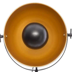 Candeeiro de pé LAHTI preto e dourado com tripé