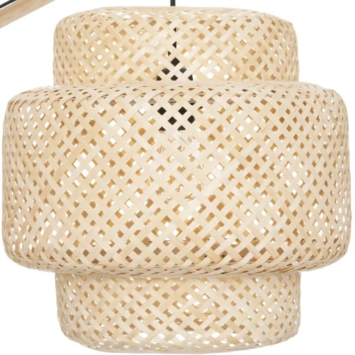 Candeeiro de pé LIBY bege em bambu