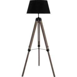 Candeeiro de pé RUNO preto com tripé 145cm