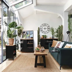 Candeeiro de pé tripé BIL preto em metal 136cm