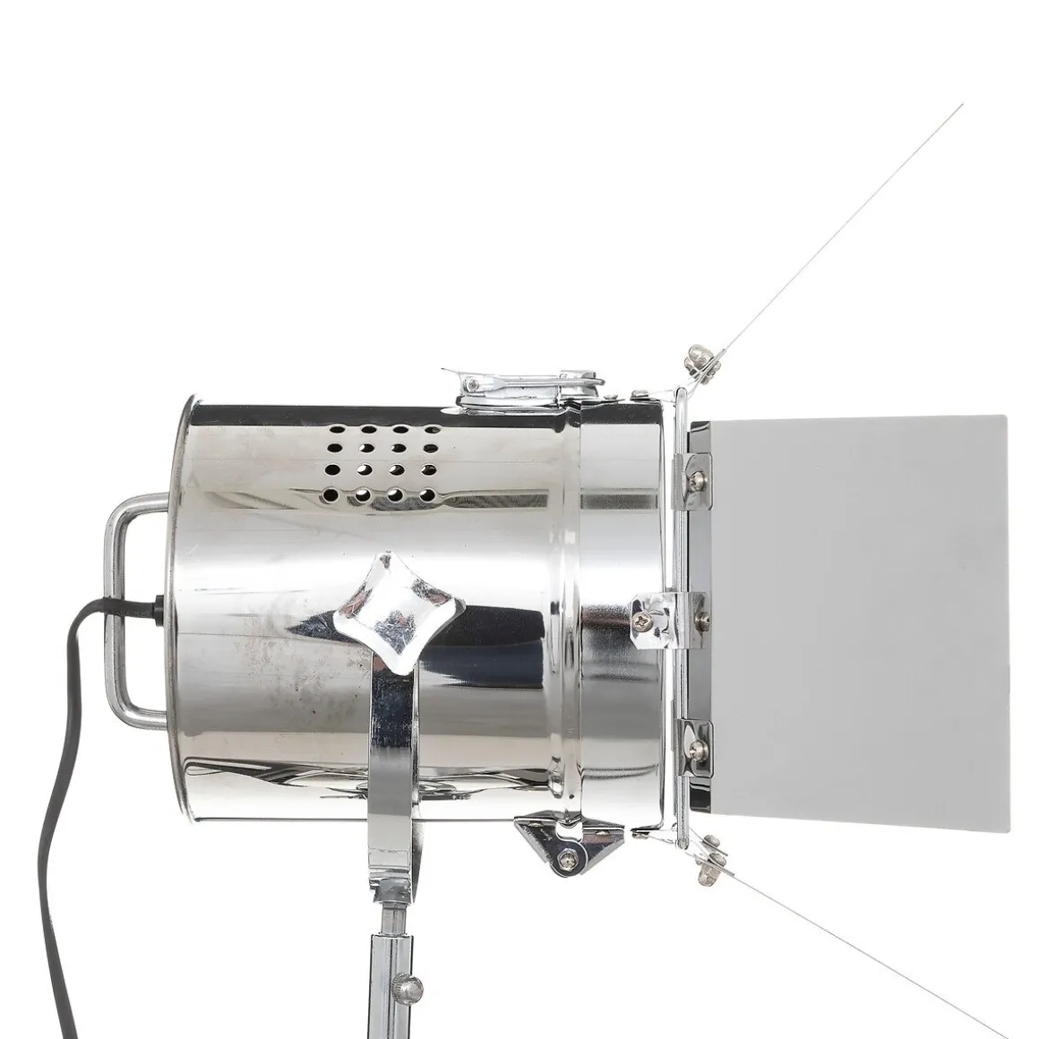 Candeeiro de pé tripé RIO preto e prateado em metal