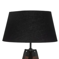 Candeeiro de pé yoen preto em madeira