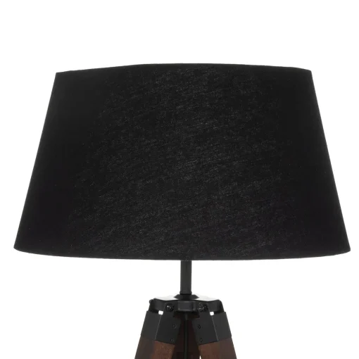 Candeeiro de pé yoen preto em madeira