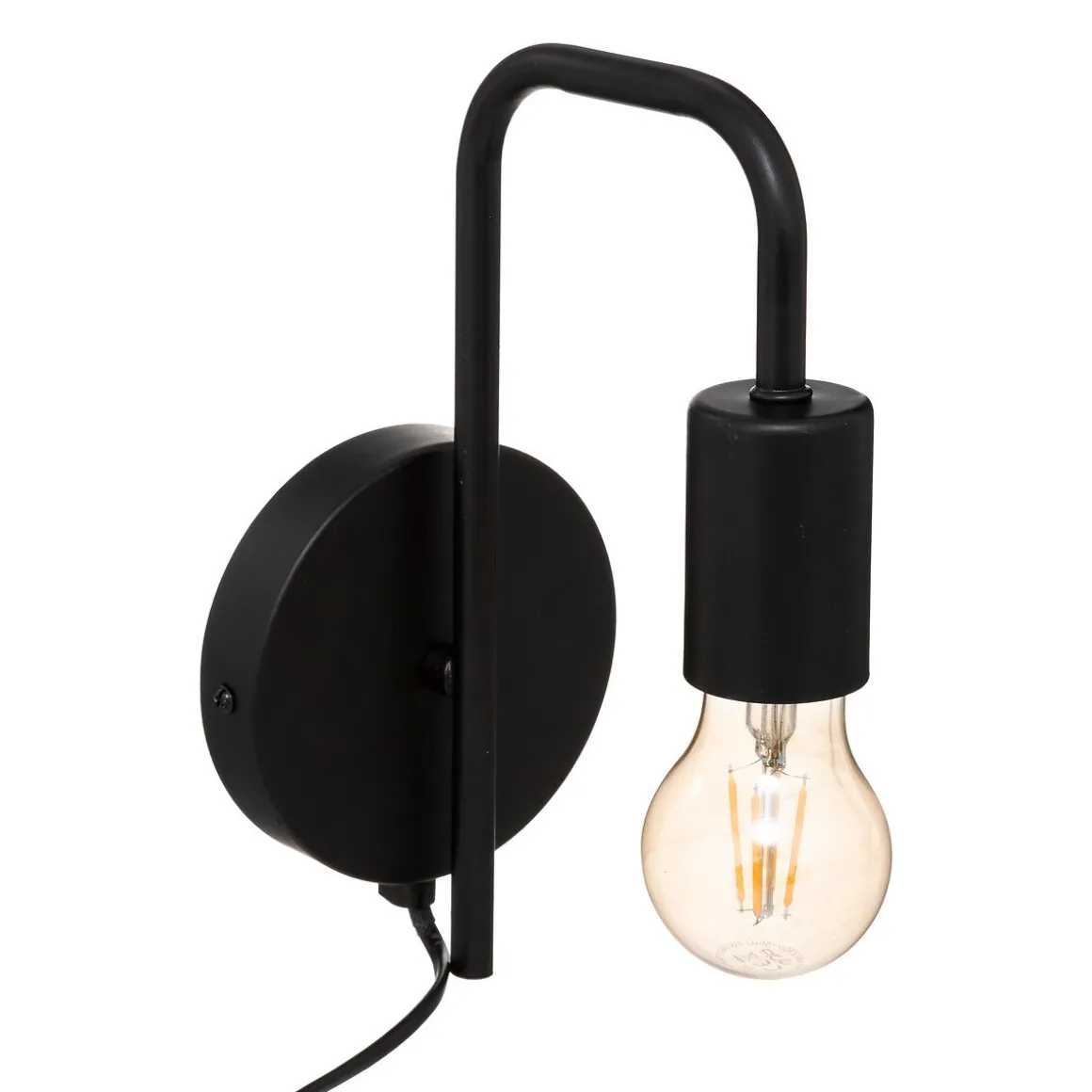 Candeeiro de parede KELY preto em metal