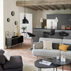 Candeeiro de teto basalt em metal preto
