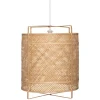 Candeeiro De Teto Bege Em Bambu 60cm