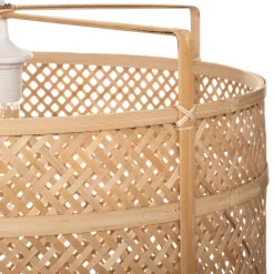 Candeeiro De Teto Bege Em Bambu 60cm