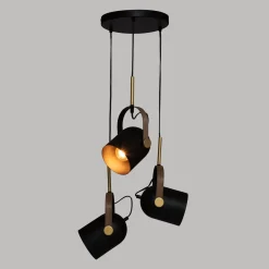Candeeiro de teto BIL preto e dourado 83cm