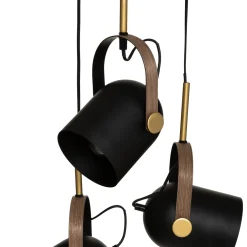 Candeeiro de teto BIL preto e dourado 83cm