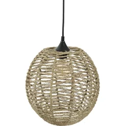 Candeeiro de teto bola em rattan e metal