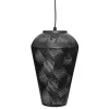 Candeeiro de teto calio preto metal 20cm