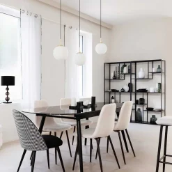 Candeeiro de teto dourada com bola de vidro e metal