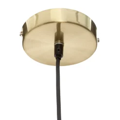 Candeeiro de teto dourada com bola de vidro e metal