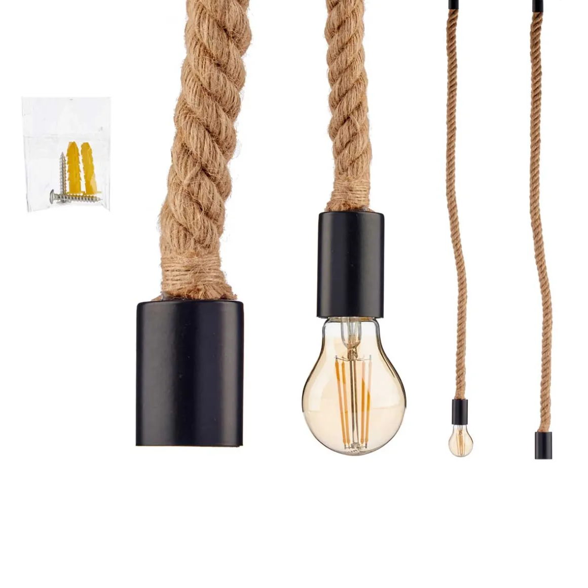 Candeeiro de teto em corda com 1 foco