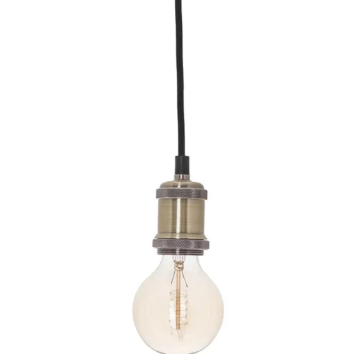 Candeeiro de teto em metal dourada