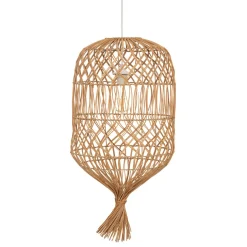 Candeeiro de teto em rattan bege 38cm