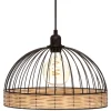 Candeeiro de teto em rattan preto