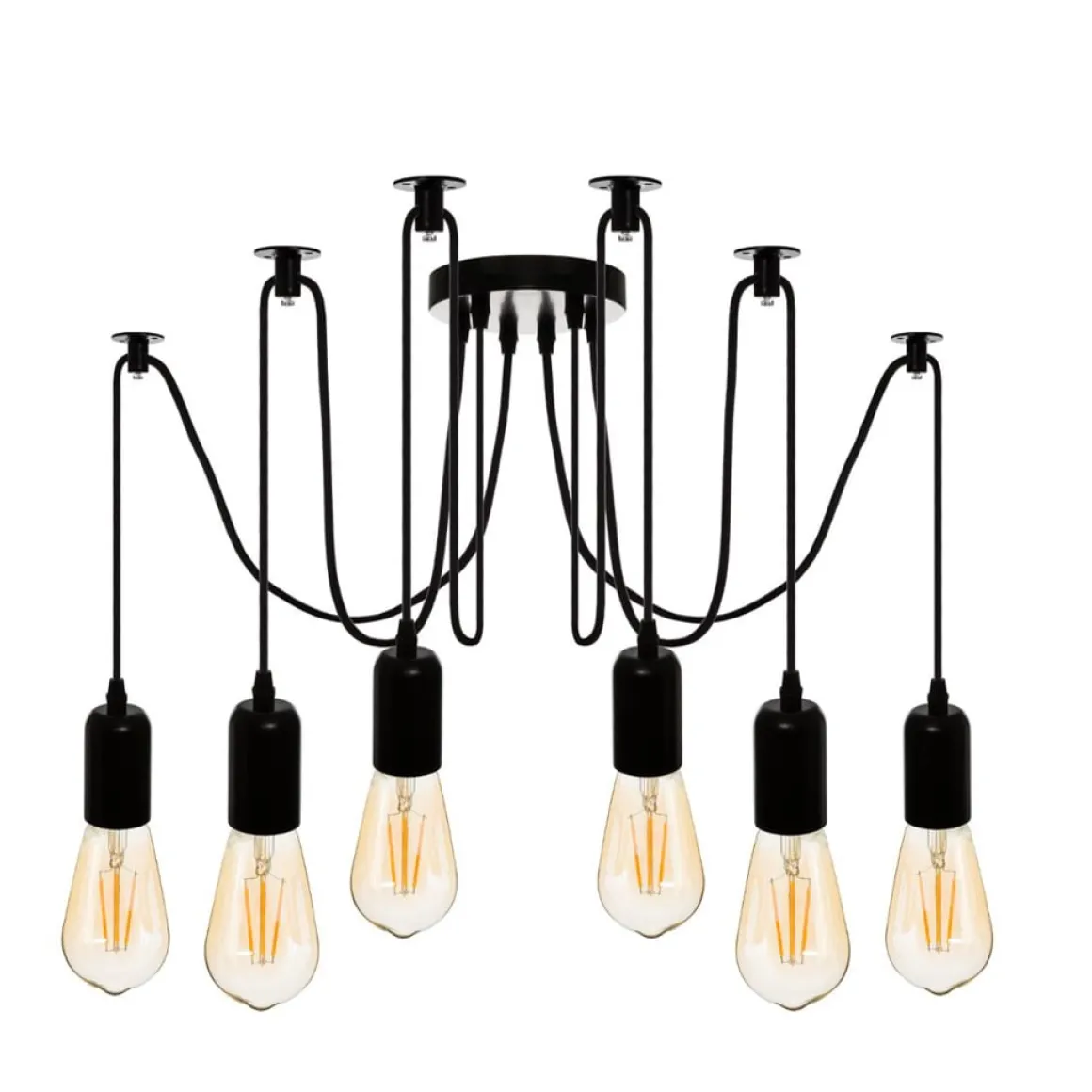 Candeeiro de teto FIL preto em metal