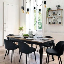 Candeeiro de teto FIL preto em metal