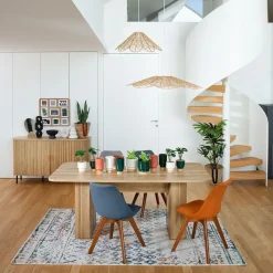 Candeeiro de teto FOLK bege em corda 58cm