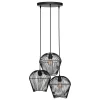 Candeeiro de teto JENA preto em metal com 3 focos