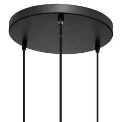 Candeeiro de teto JENA preto em metal com 3 focos