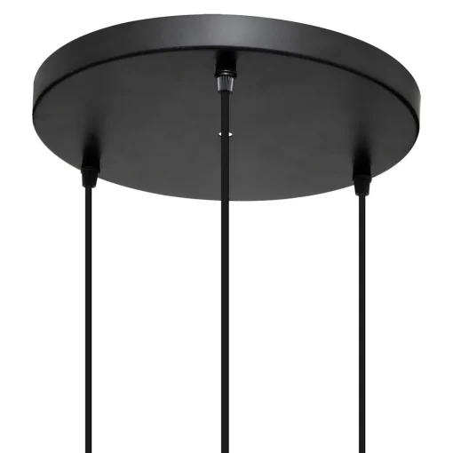 Candeeiro de teto JENA preto em metal com 3 focos