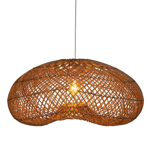 Candeeiro de teto JENY bege em rattan 68cm