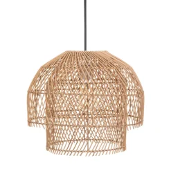 Candeeiro de teto KERY bege em rattan