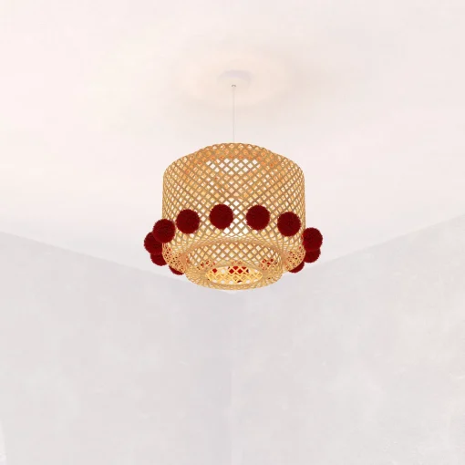 Candeeiro de teto LIBY com pompom 28cm