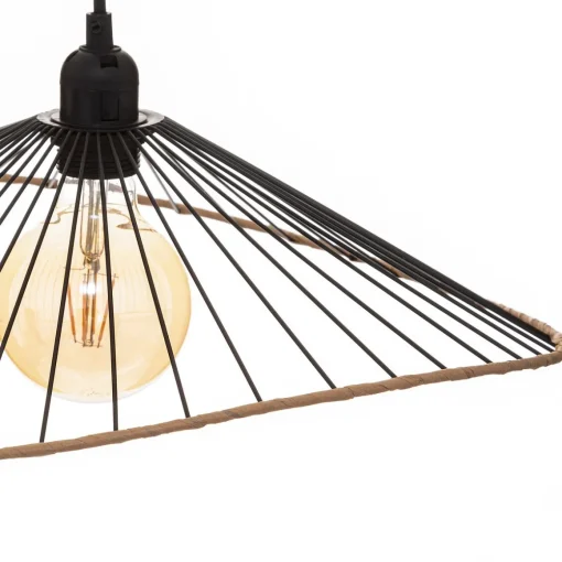 Candeeiro de teto preto em metal 45cm