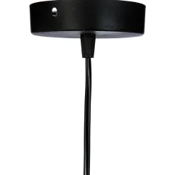 Candeeiro de teto preto em metal e madeira FIL