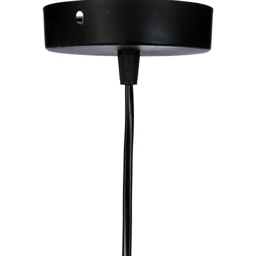 Candeeiro de teto preto em metal e madeira FIL