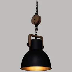 Candeeiro de teto SILAS preto em metal 23cm