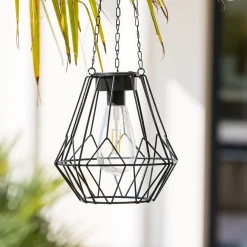 Candeeiro SOLAR suspenso preto