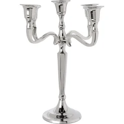 Candelabro em metal prateado para 5 velas