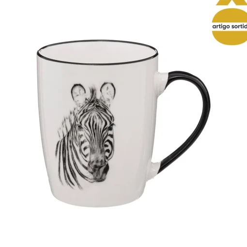 Caneca decorada SAFARI em porcelana 36cl