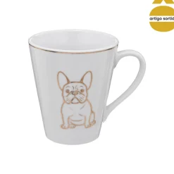 Caneca decorativa bulldog em porcelana 31cl