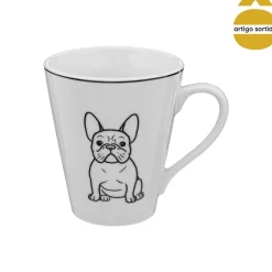 Caneca decorativa bulldog em porcelana 31cl