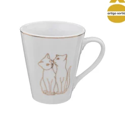 Caneca decorativa gato em porcelana 31cl