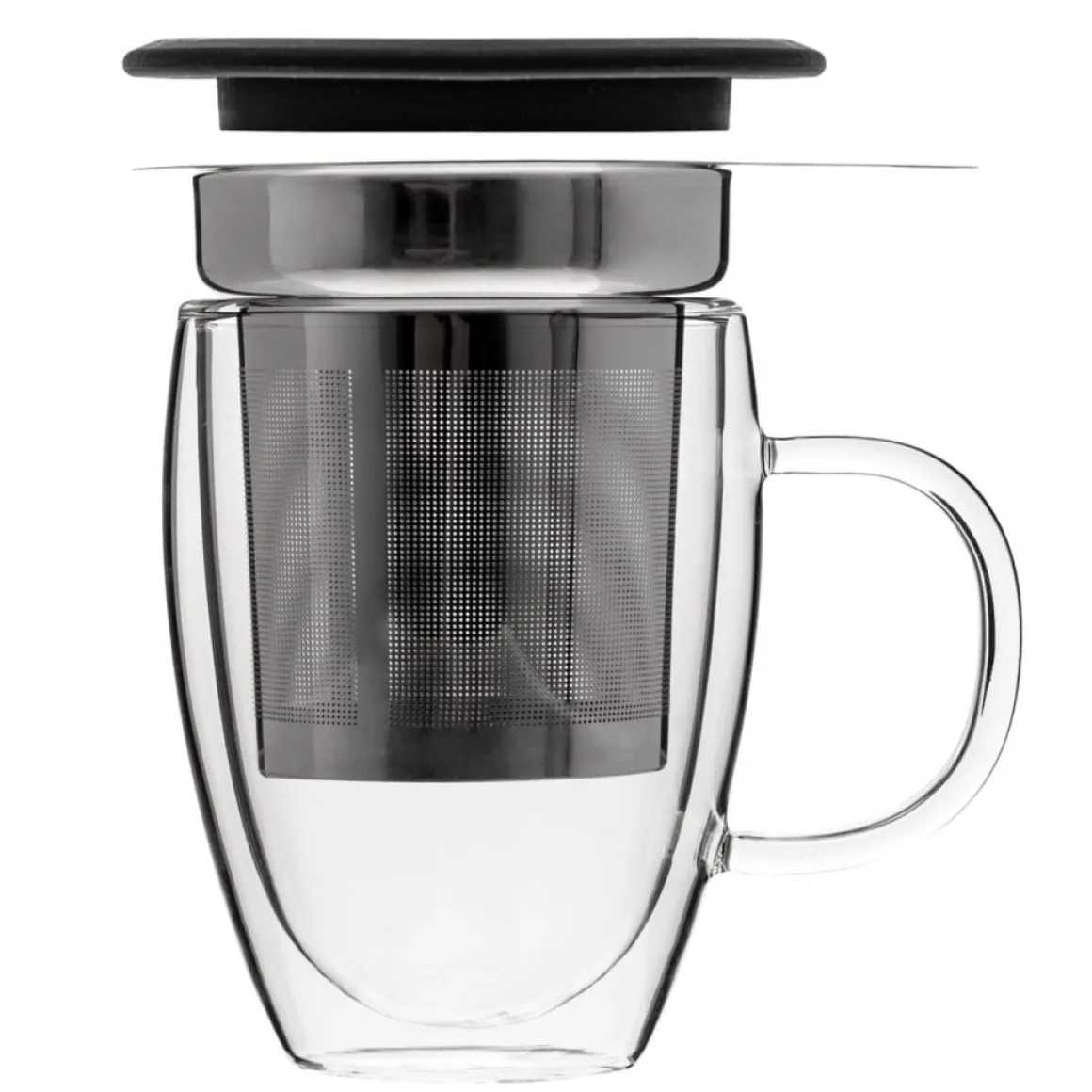 Caneca dupla em vidro com fitro 30cl