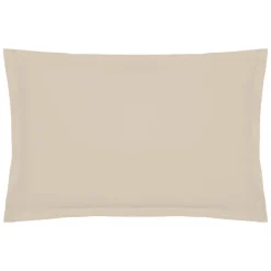 Capa de almofada bege em algodão percal 50x70cm