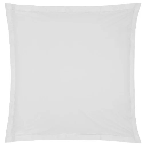 Capa de almofada branca em algodão percal 63x63cm