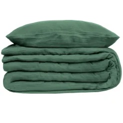 Capa de edredão e 2 capas de almofada gaze verde 220x240cm