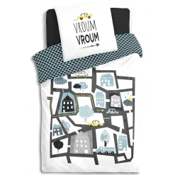 Capa de edredão e capa de almofada ROUTE reversivel 140x200cm