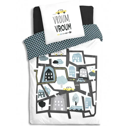 Capa de edredão e capa de almofada ROUTE reversivel 140x200cm