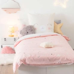 Capa de edredão e capa de almofada gato reversivel 140x200cm