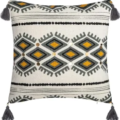 Capa para almofada AZTECA com pompons 40x40cm