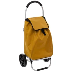 Carrinho de compras dobrável amarelo