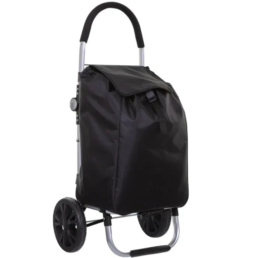 Carrinho de compras dobrável preto